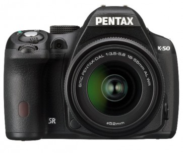 Aparat foto DSLR Pentax K-50 Black + DAL 18-55mm F3.5-5.6 WR + DAL 50-200mm F4-5.6 WR 