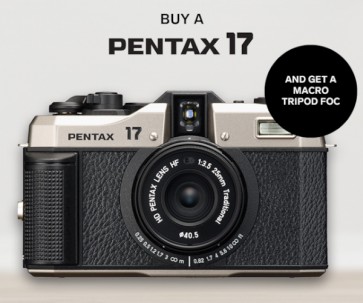 Aparat Foto Pentax 17 Dark Silver Body kit + Trepied Velbon EX-Macro